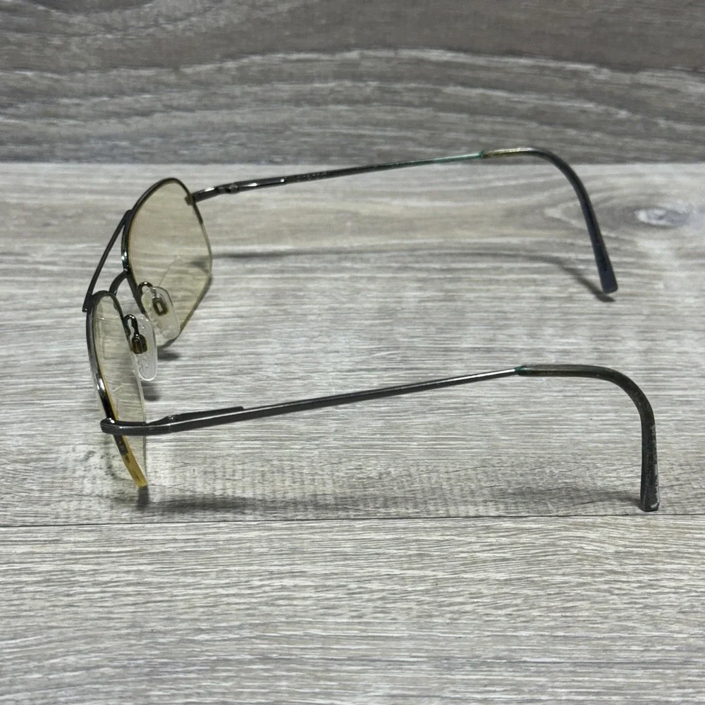 Stetson 8 Eyeglasses Frames Mens Gunmetal‎ Rectangular Metal Half Rim RX Ready